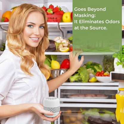 Refrigerator Deodorizer, Lasts Up to 10 Years, Odor Eliminator | More Effective Than Baking Soda and Charcoal Bags; Long-Lasting Odor Control for Fridges, Cars and Closets; White, 1 Pack