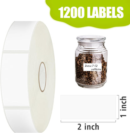 1200 Blank Removable Freezer Labels with Perforation Line for Easy Distribution and Use. Waterproof and Oil-Resistant, Suitable for Food Containers, Jars, and Kitchen Organization.(1 "x 3")
