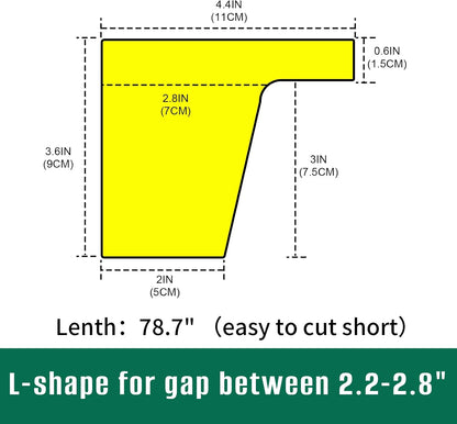 Bed Filler for Headboard, Suitable for Gap 1-2" of King Queen Twin Bed, 78.7'' Long Wedge Sleeping Pillow, Foam Mattress Gap Filler