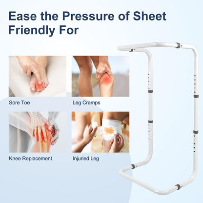 HEPO Blanket Lifter,Adjustable Height Blanket Lift Bar,Included 4 Clips