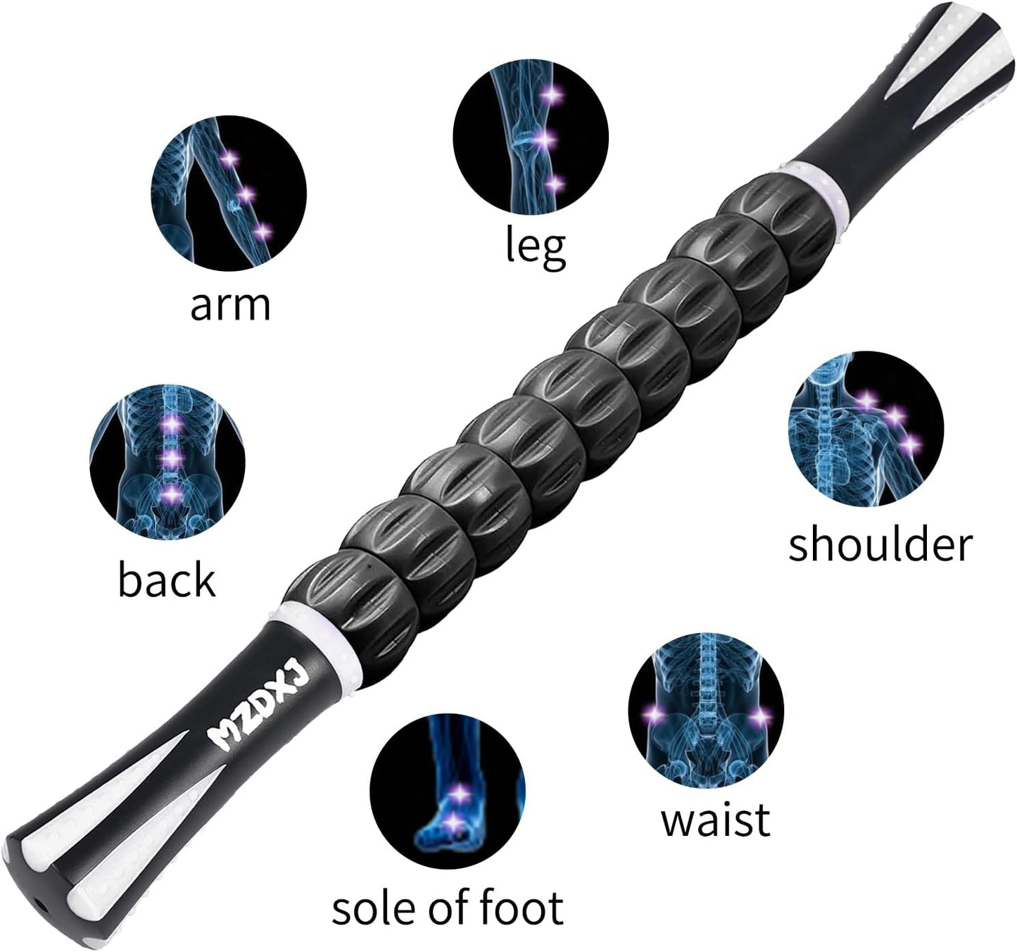 Wooden Cellulite Massage Roller for Legs and Thighs - Handheld Fascia Blaster Tool for Muscle Relief, Lymphatic Drainage & Body Sculpting - Anti Cellulite Massager for Women and Men (12 Wheel)