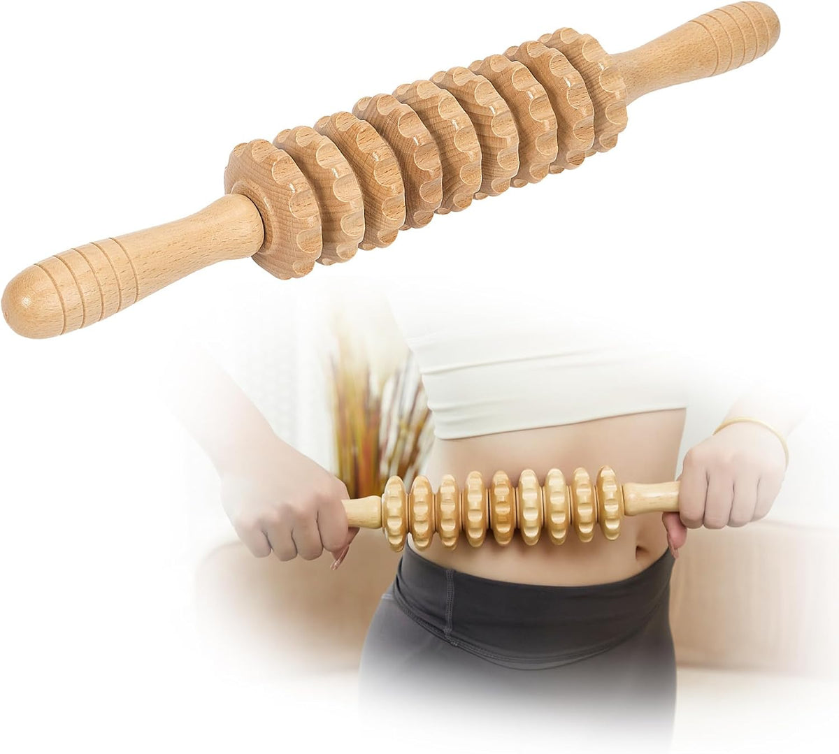 3Pcs Wood Therapy Massage Tools Lymphatic Drainage Massager Wooden Massager Body Sculpting Tools for Maderoterapia,Anti-Cellulite,Pain Relief(3-in-1 Massager)