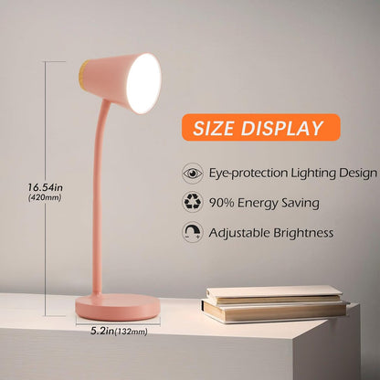 EJIAXIN Clip on Desk Lamp for Home Office - Small LED Touch Dimmable Reading Light for College Dorm Room - Adjustable Flexible Gooseneck Clamp Light Table Lamp for Bedside Bedroom Bed Headboard White