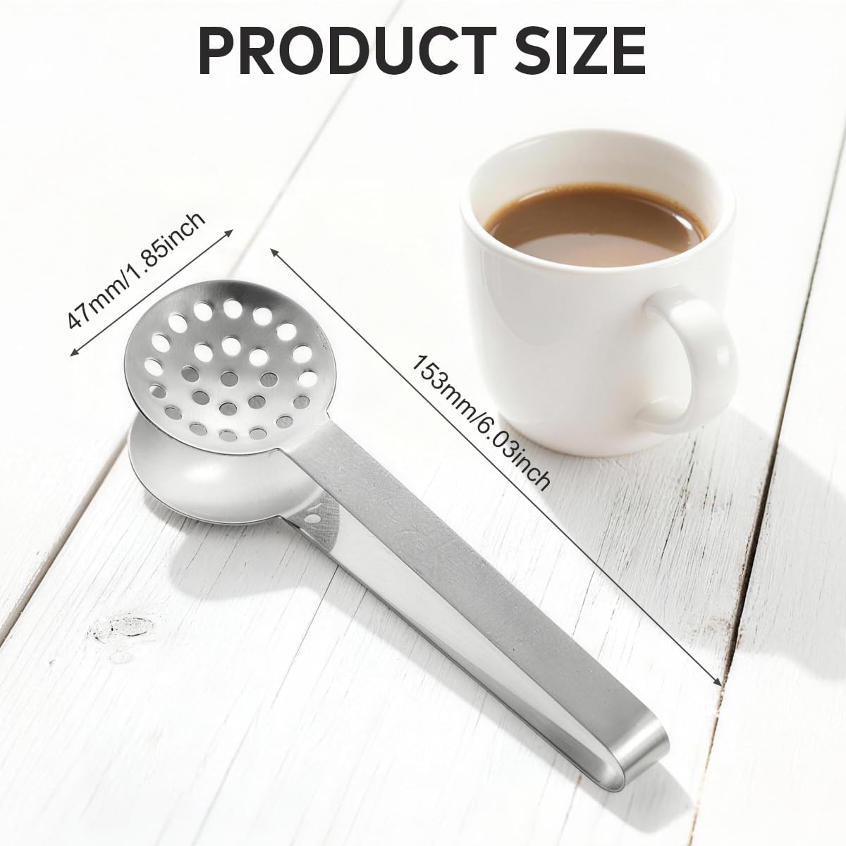 6×1.85Inch Stainless Steel Tea Bag Squeezer Tongs Durable Teabag Filter Coffee Spoon Clamp Tea Strainer Dispenser Accessories for Gripping Lemon Slice Tea Drinkers