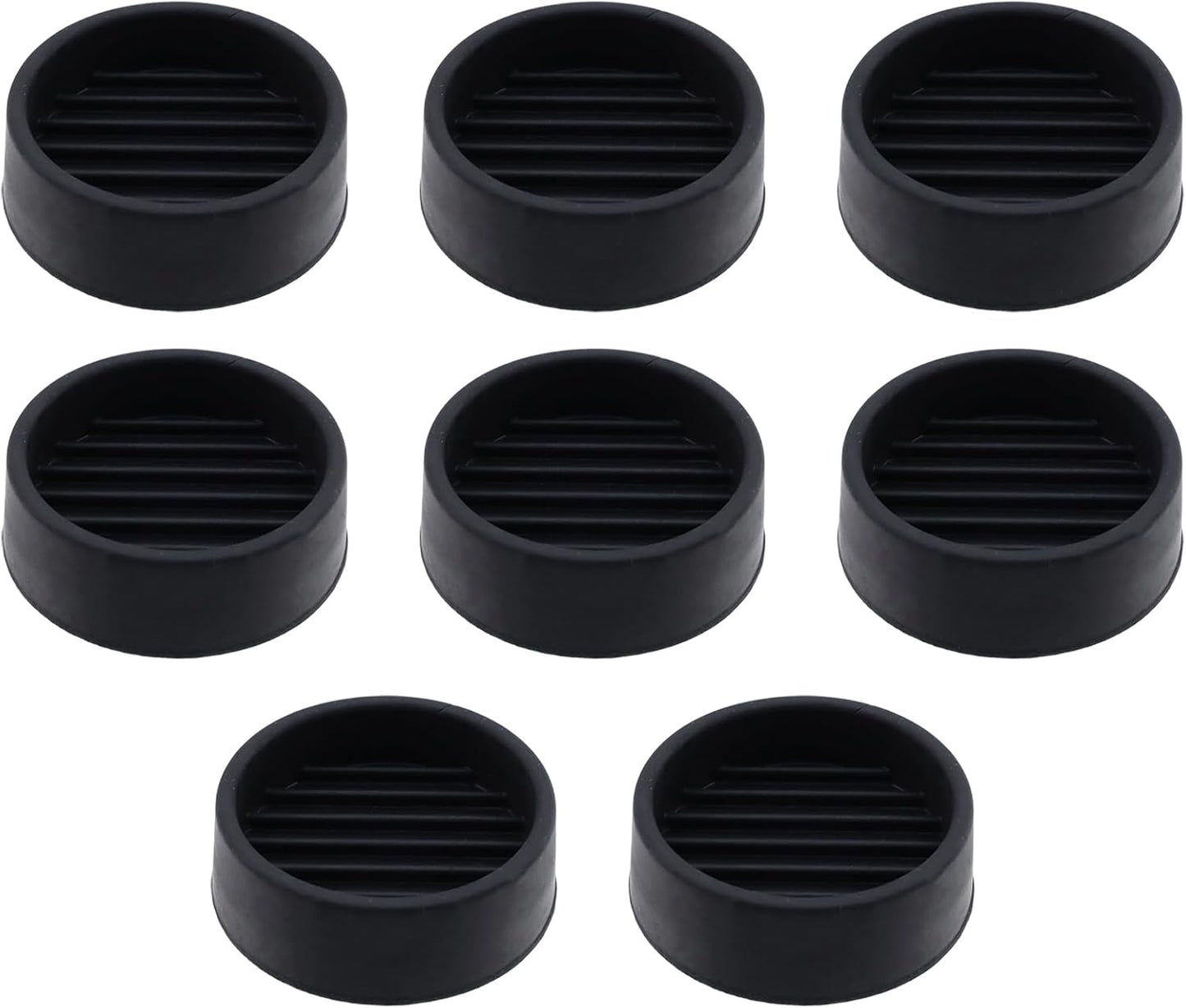 Semetall 1.5 Inch Rubber Caster Cups 8 Pack Black | Non Slip Furniture Coasters Floor Protectors for Bed Couch Table Chair