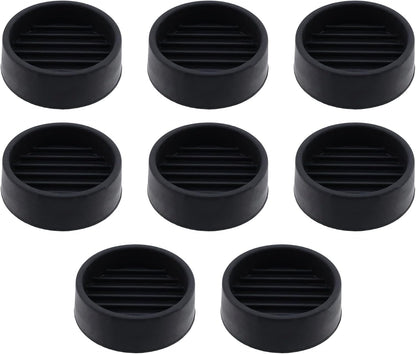 Semetall 1.5 Inch Rubber Caster Cups 8 Pack Black | Non Slip Furniture Coasters Floor Protectors for Bed Couch Table Chair