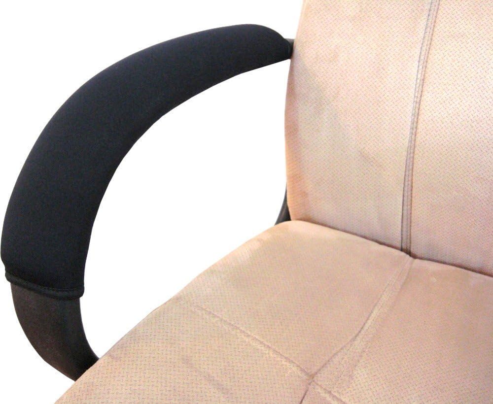 Wanty 2 Pieces Home Office Polyester Removable Durable Machine Washable Office Chair Armrest Slipcovers Covers Protect Armrests (Brown)
