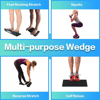 Squat Wedge and Slant Board for Calf Stretching, Foot Stretcher for Physical Therapy, Calf Stretcher for Improving Mobility Balance and Strength Performance