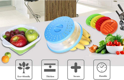 Collapsible Microwave Splatter Cover Microwave Cover for Food with Steam Vent Dishwasher-safe BPA-Free (Grey)