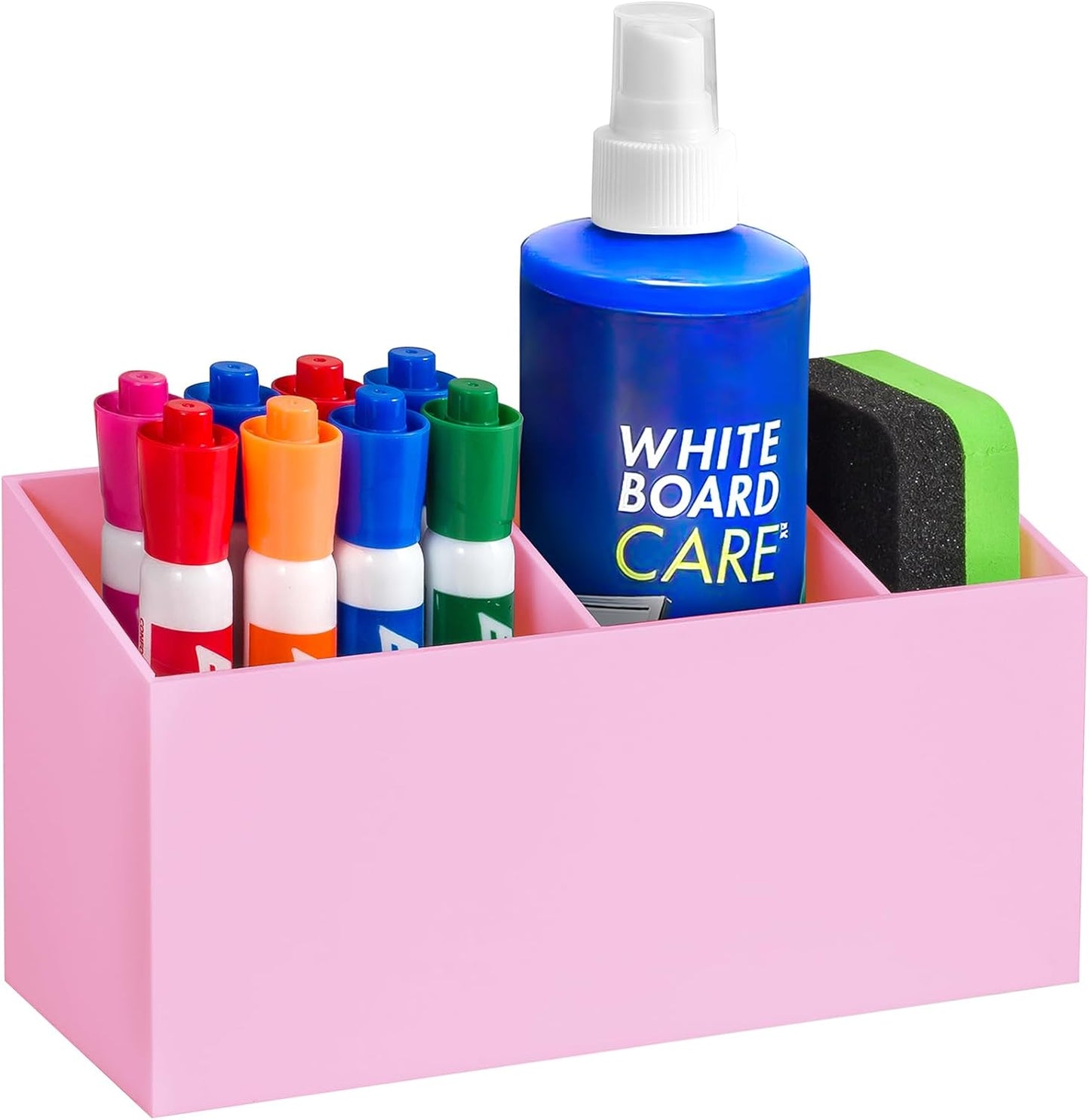 Magnetic Dry Erase Marker Holder for Whiteboard, Fridge, Classroom | Acrylic Magnet Pen Holder for Office, Refrigerator, Whiteboard Maker Holder for Teacher, Locker Organizer Accessories(Clear)