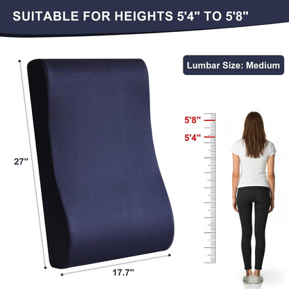 2-in-1 Neck Pillow Lumbar Support Pillow for Recliner Couch& Glider Chair - High Resilient Foam Ergonomic Back Support for High-Back Rocking Chairs, Glider Rocker Replacement Cushions Navy S