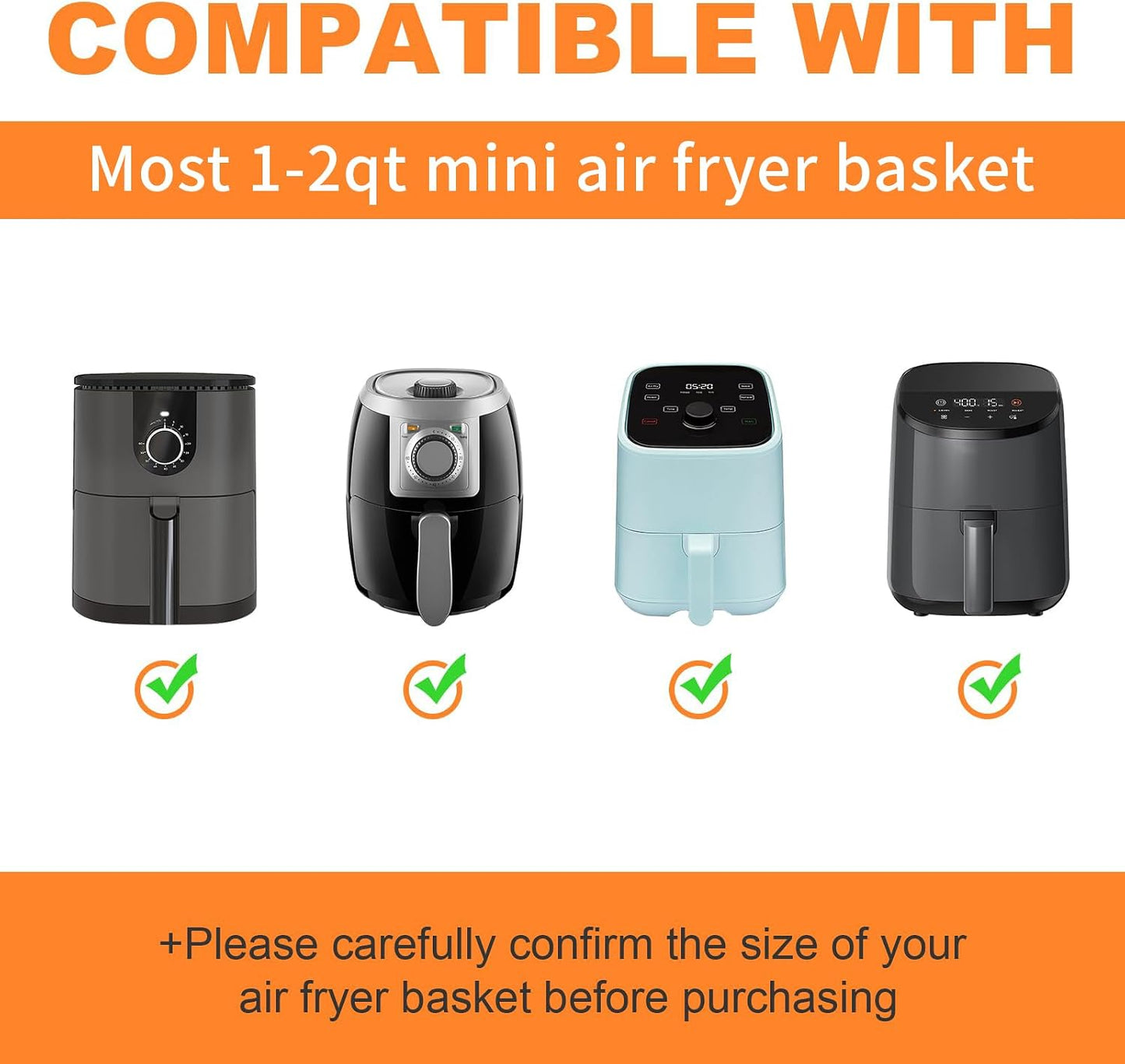 3Pcs Round Silicone Air Fryer Liners Reusable for 1-2qt Air Fryers | Food-grade Silicone, Fit for Small Air Fryers, Cost-Effective, Non-Stick Air Fryer, Convenient Side Handles for 2qt Air Frye