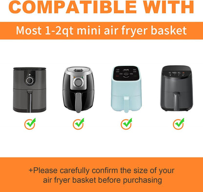 3Pcs Round Silicone Air Fryer Liners Reusable for 1-2qt Air Fryers | Food-grade Silicone, Fit for Small Air Fryers, Cost-Effective, Non-Stick Air Fryer, Convenient Side Handles for 2qt Air Frye