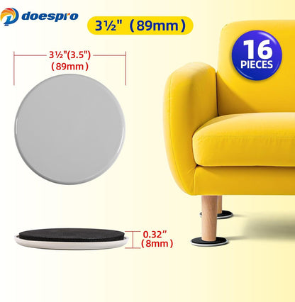 40PCS 1.4" Furniture Sliders for Hardwood Floors & Carpet, Self-Stick | PE Round Furniture Pads & Chair Glides for Hardwood Floors, Floor Protectors for Moving Furniture & Kitchen Appliances Easily