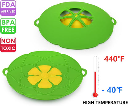 Spill Stopper Lid Cover 11 Inch Silicone Pot Boil Over Preventer for Pans and Pots
