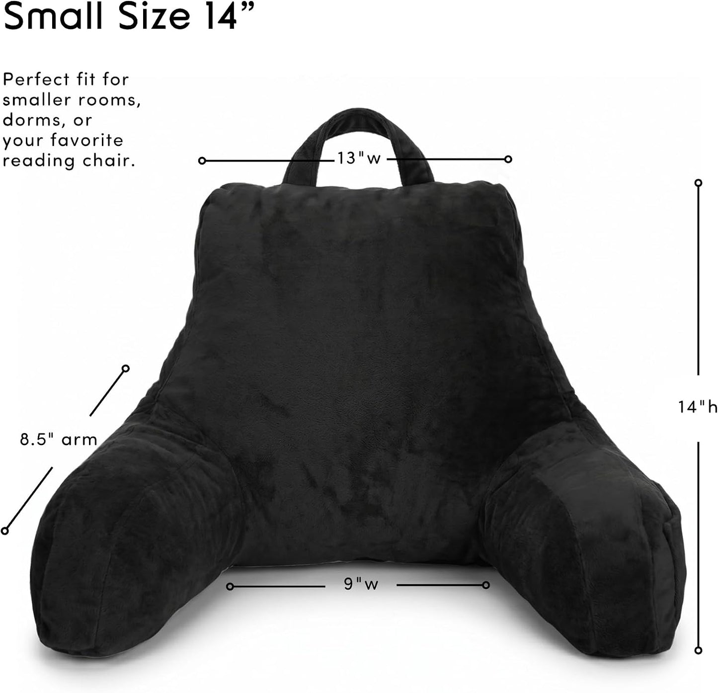 Nestl Reading Pillow with Shredded Memory Foam, Designed for Sitting Up in Bed and Couch, Back and Arms Adjustable Support for Adult & Teens Backrest Pillows for Reading, with Washable Cover Dark Grey