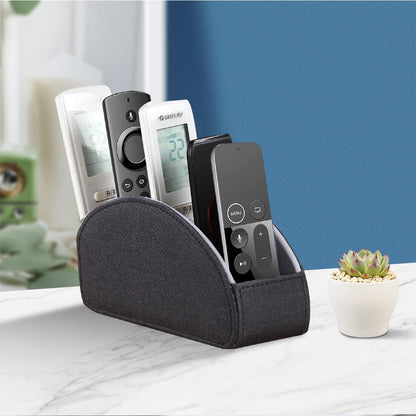 Pu Leather TV Remote Control Holder with 5 Compartments,Remote Caddy/Tray | Bedside Table Desk Storage Box/Organizer for Pen,DVD,Blu-Ray,Media Player,Heater Controller,Cosmetics,Glasses,Office Supplies