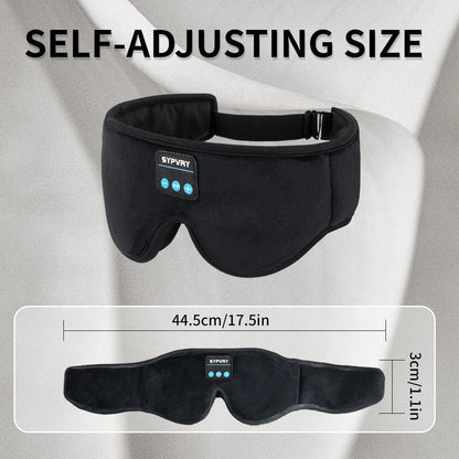 Bluetooth Sleep Mask Wireless Headphones 3D Bluetooth Eye Mask for Side Sleepers SYPVRY Blackout Eye Mask with Headphones Speaker for Airplane,Travel, Black