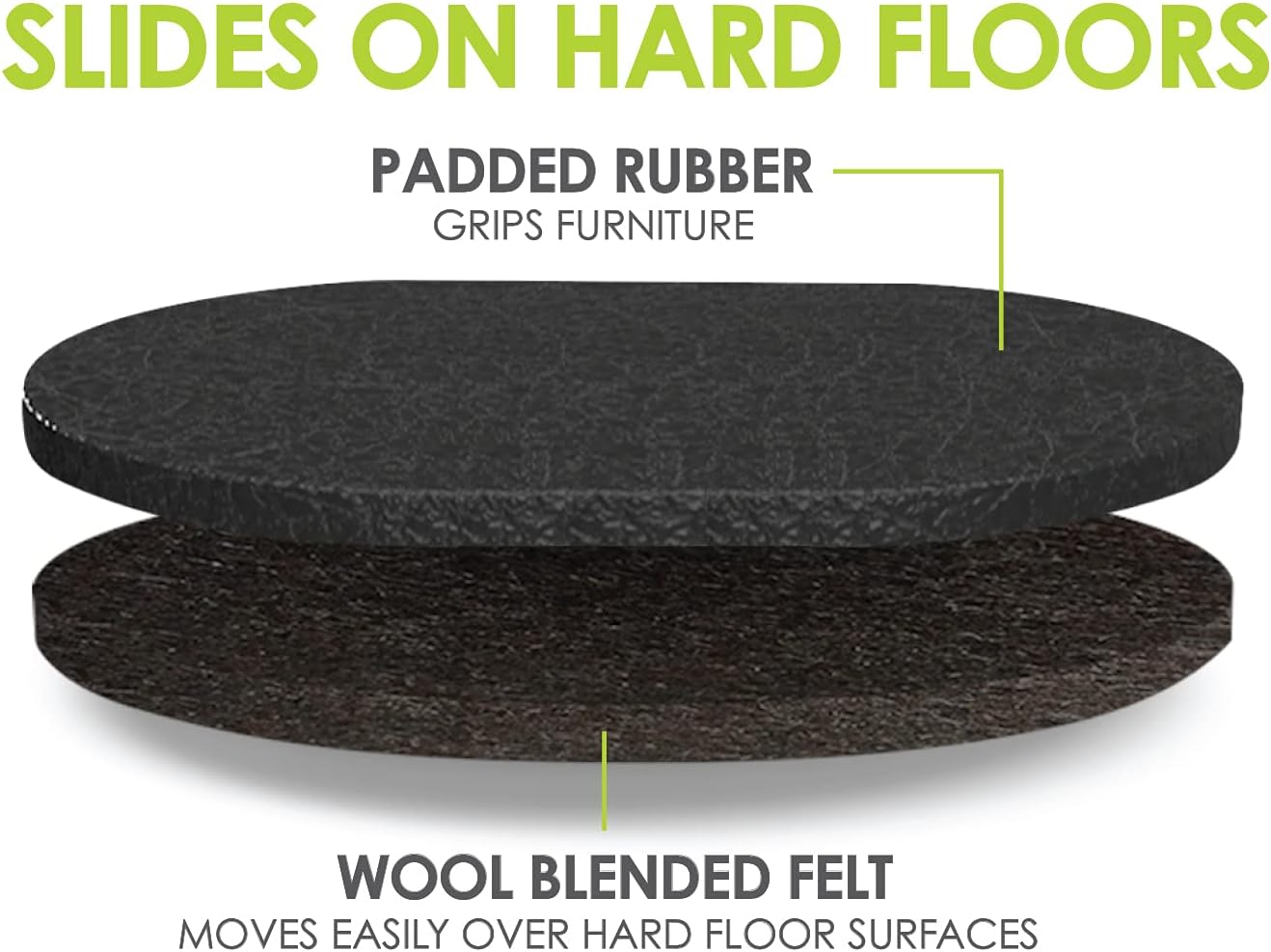 Slipstick GorillaSliders Premium Furniture Sliders for All Floor Surfaces (16 Piece Moving Kit) Reusable 3.5” Round Furniture Movers for Sliding Furniture on Hardwood & Carpet, Black, CB13-1-16