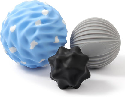 HODEMI Massage Ball Set, 3 Pack Spiky Ball, Lacrosse Ball & Peanut Massage Roller for Trigger Point Therapy, Deep Tissue Muscle Relaxation for Back, Neck, Hip, Leg & Foot with Mesh Bag