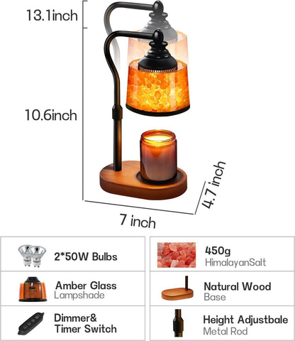 3-in-1 Candle Warmer Lamp with Himalayan Salt & Diffuser