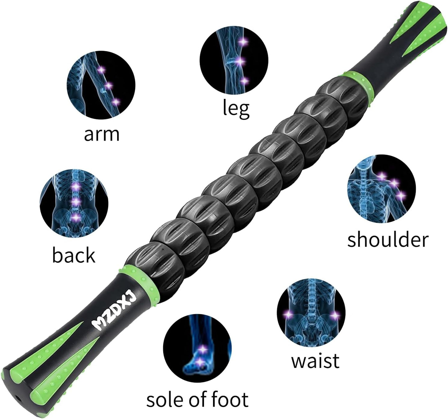 Wooden Cellulite Massage Roller for Legs and Thighs - Handheld Fascia Blaster Tool for Muscle Relief, Lymphatic Drainage & Body Sculpting - Anti Cellulite Massager for Women and Men (12 Wheel)
