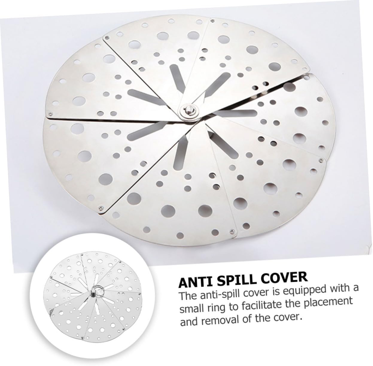 Ciieeo Adjustable Lid Spill Stopper Cover Stainless Steel Pot Cover Spill Prevention for