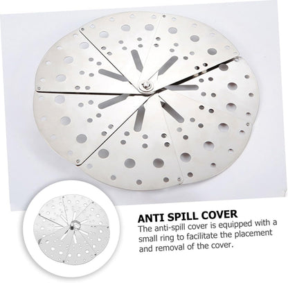 Ciieeo Adjustable Lid Spill Stopper Cover Stainless Steel Pot Cover Spill Prevention for
