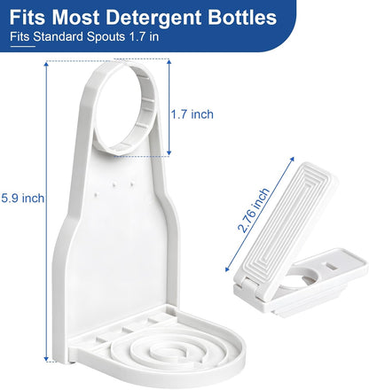 Laundry Detergent Dispenser Cup Holder, No Drip Laundry Detergent Holder with Easy Press Nozzle Switch, Laundry Cup Holder and Drip Tray for Liquid Detergent Dispenser, Laundry Room Organization