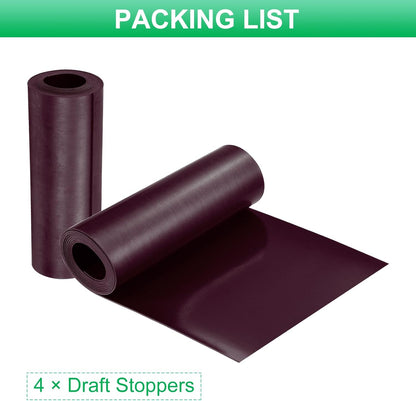 PATIKIL 40" x 4" Magnetic Fireplace Draft Stopper, 4 Pcs Fireplace Vent Cover Indoor Chimney Draft Blocker to Block Cold Air Prevent Heat Loss, Black Brown