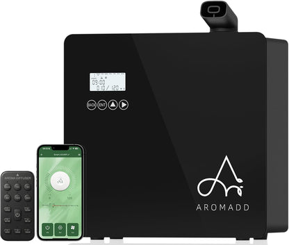 2025 Upgraded 3500 Sq.Ft Smart Scent Diffuser - HVAC System, Whole House Aroma & Hotel Collection Diffuser, Waterless Essential Oil Diffuser for Home Large Room, Cold Air Tech, 600mL (Black)