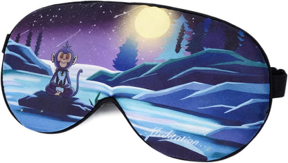 ALASKA BEAR Wraparound Style Organic Cotton Eye Mask with Padded Nose, Big Wide Headband and Large Coverage Ear Muff Sleeping Mask with Bottom Flap for Full Blackout, Dark Grey