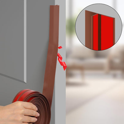 Benory T-Shaped Silicone Door Weather Stripping, Clear, 1.38" W x 20 ft | T-shaped design helps the seal stay in place on door frames while reducing drafts, energy loss, and outside noise