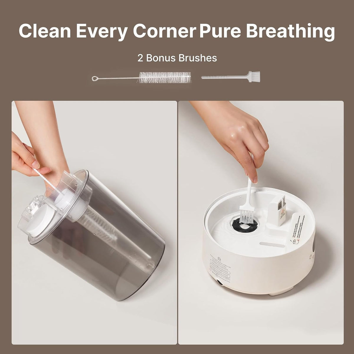 Homvana Top-Fill Cool Mist Humidifiers for Bedroom, Large Room(3.6L,Black)
