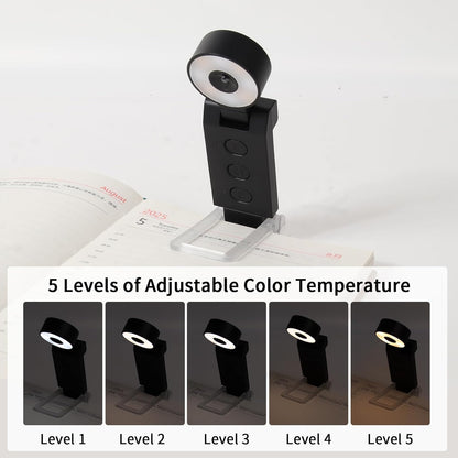 Rechargeable Book Light, Clip-On LED Reading Light, Eye-Caring