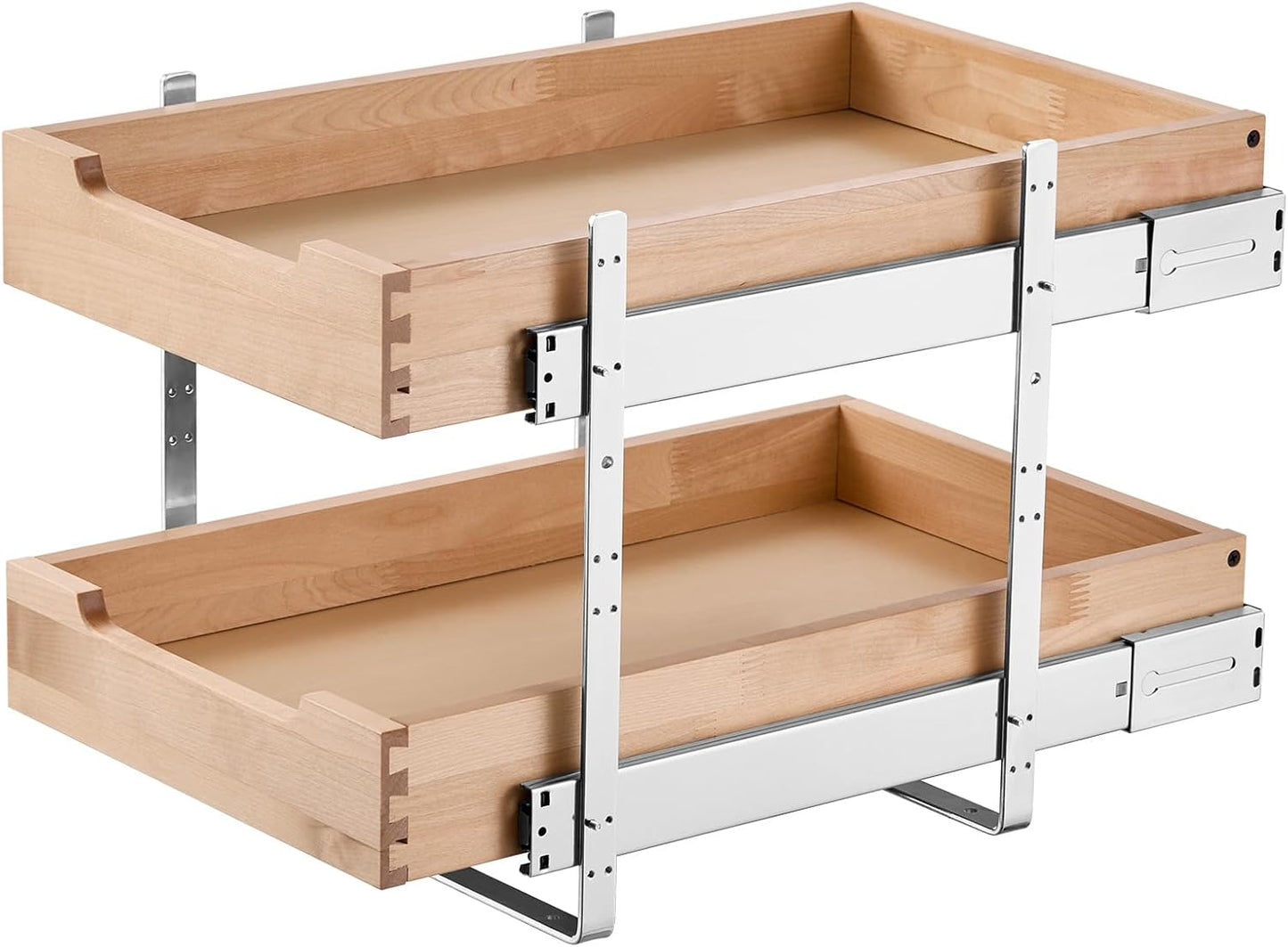 VEVOR Pull Out Cabinet Organizer, 14"W x 21"D Cabinet Drawer, Soft Close Slide out Shelf, Heavy-Duty Sliding Wood Drawer, Bottom Mount Size（14.5"W x 23"D）and Side Mount Size（15"W x 23"D） | Heavy-Duty Sliding Shelf with Bottom or Side Mounting for