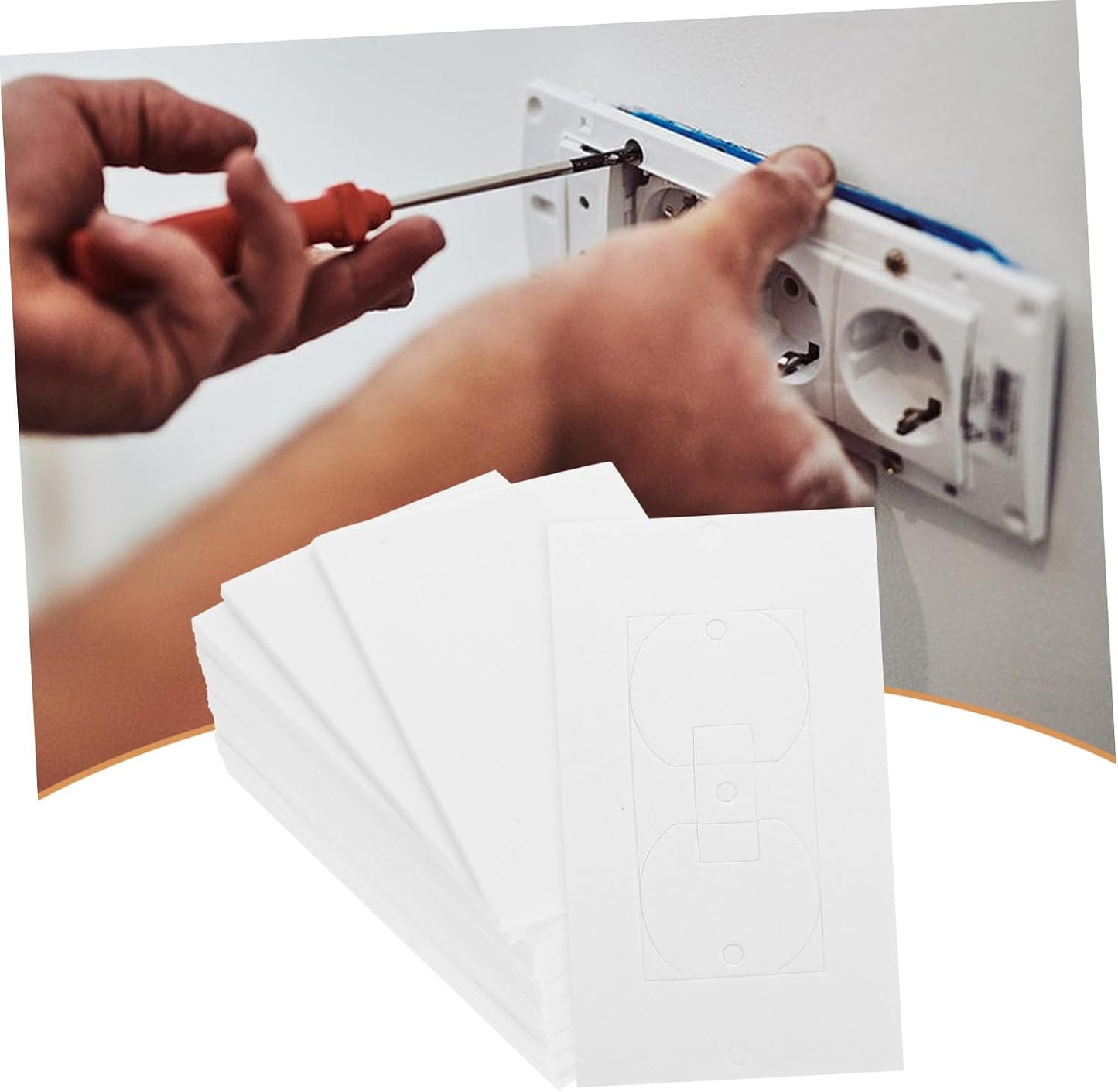 TEHAUX 50pcs Wall Outlet Insulation Pads Waterproof Socket Outlet Sealer Gaskets for Rectangular Foam Covers for Weather Protection and Energy Efficiency