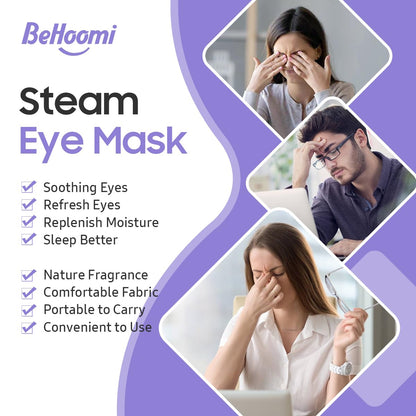 BeHoomi 30Packs Steam Eye Mask, Heated Eye Mask for Dry Eyes, Chamomile