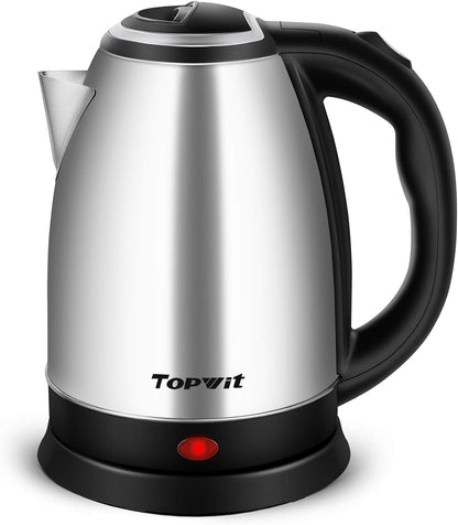 TOPWIT 2.0L Glass Electric Kettle, Hot Water Boiler, BPA-Free | Stainless Steel Bottom & Lid, Fast Boil, Auto Shut-Off & Boil-Dry Protection, No Plastic Odor | for Tea, Coffee, Home, Office