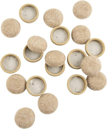 Super Sliders Secure Grip Formed Felt Movers for Furniture to Protect Hard Surfaces, 1.5", Walnut Brown (4 Pack)