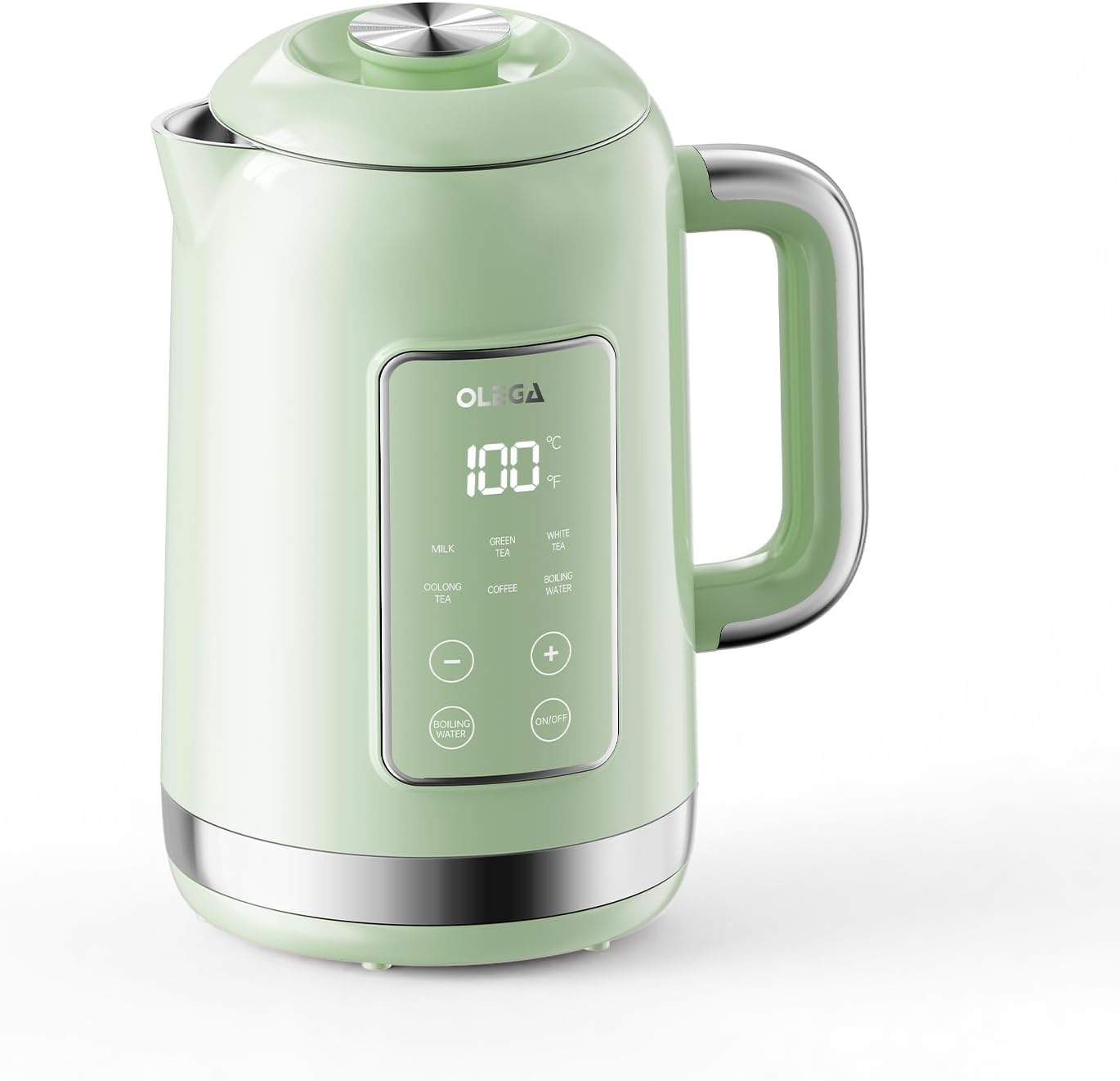 Electric Kettle Temperature Control: OLEGA 1.5L Smart Kettle 1200W | Stainless Steel Hot Water Boiler, 6 Temp Presets, Fast Boiling Electric Tea & Coffee Kettle