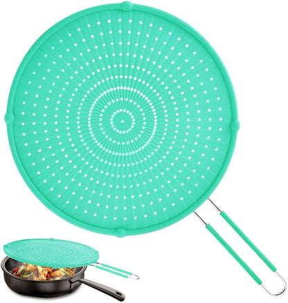 Silicone Splatter Screen for Frying Pan,Grease Splatter Guard,Heat-Resistant Splatter Guards for Cooking,Dishwasher Safe (9.8", 11.4", 13")