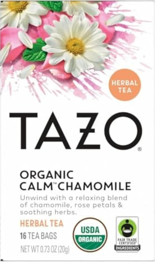 TAZO Calm Chamomile Herbal Tea Bags, Caffeine Free Blend, 16 Total Tea Bags