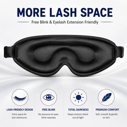 ALASKA BEAR Wraparound Style Organic Cotton Eye Mask with Padded Nose, Big Wide Headband and Large Coverage Ear Muff Sleeping Mask with Bottom Flap for Full Blackout, Dark Grey