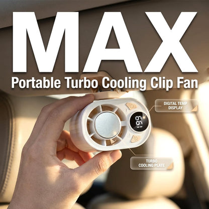 2026 New Car Clip On Air Conditioner Fan, Portable Clip On Cooling Fan with 360° Rotation, Rechargeable Fan for Bed, Umbrella and Car Visor & Roof Handles (White)