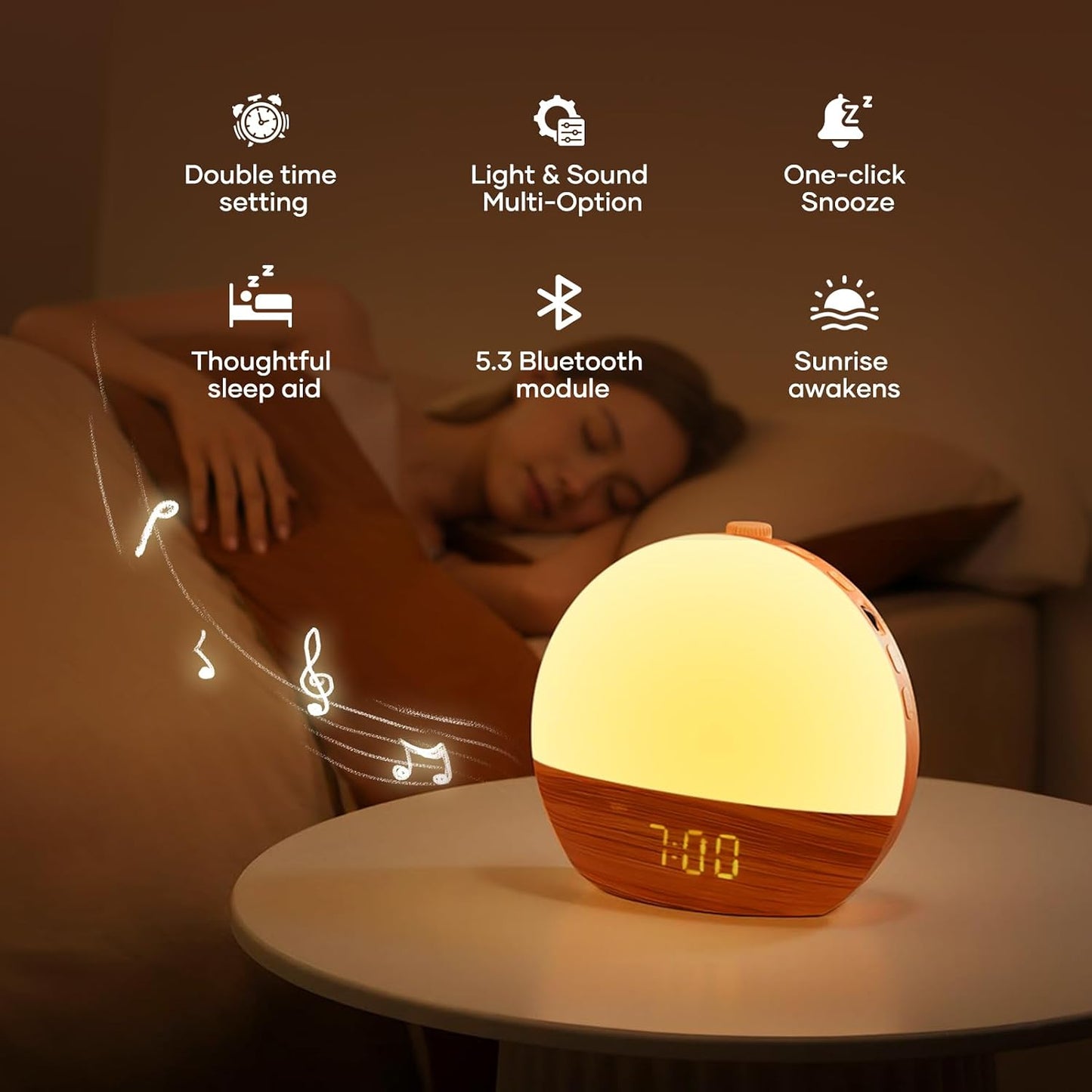 Portable Sound Machine White Noise Machine 12 Sound 6 Lighting Levels Timer
