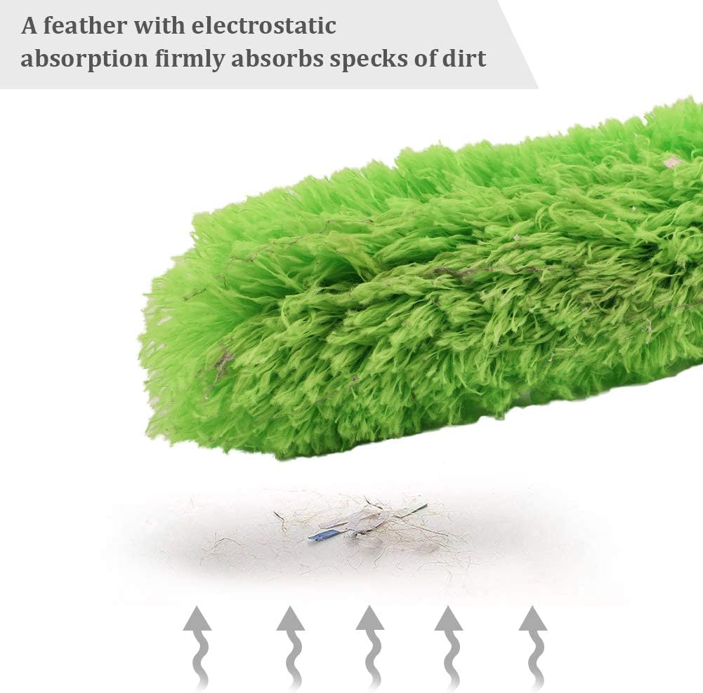 Cobweb Duster with Extension Pole 100 inches, Dusters for Cleaning with 2 Duster Heads, Washable Microfiber Feather Duster for Cleaning Ceiling Fan, High Ceiling, Blinds, Furniture & Cars
