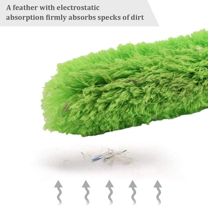 Cobweb Duster with Extension Pole 100 inches, Dusters for Cleaning with 2 Duster Heads, Washable Microfiber Feather Duster for Cleaning Ceiling Fan, High Ceiling, Blinds, Furniture & Cars