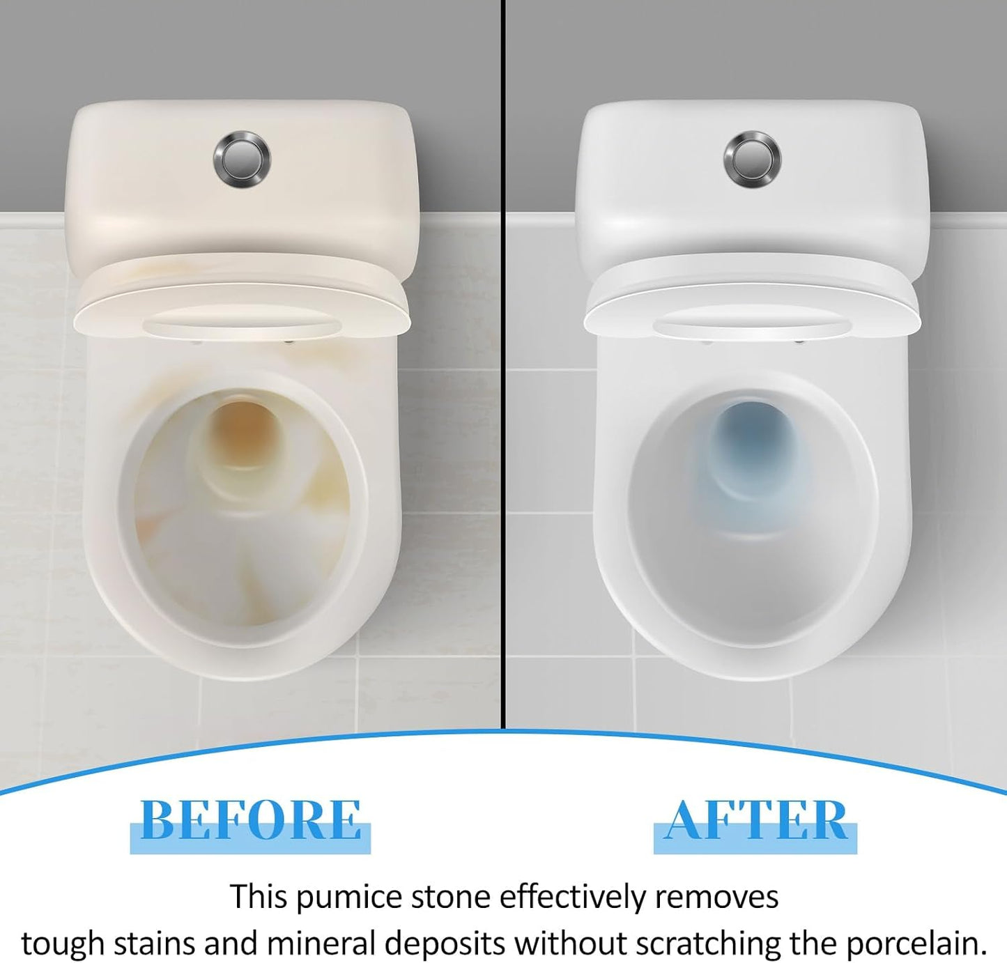 4 Pack Toilet Pumice Stone with Handle,Pumice Stone Toilet Bowl Cleaner | Ergonomic Handle,Suitable for Removing Limescale and Cleaning Toilets, Swimming Pools, Bathrooms, and Sinks