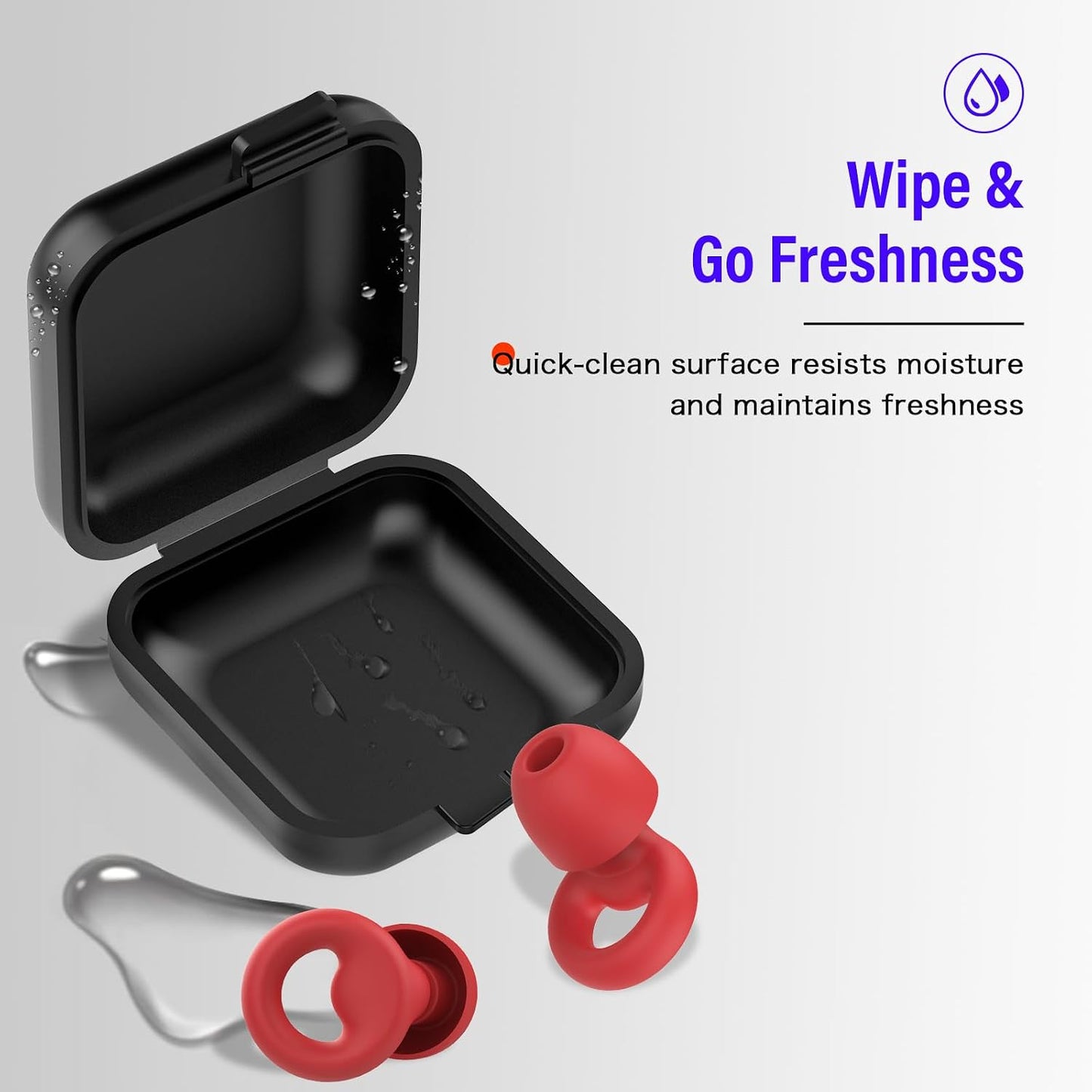 Ear Plugs for Sleeping Noise Cancelling, Reusable 35-46dB Noise Reduction Earplugs with 7 Silicone Ear Tips & Carry Case, Comfortable Hearing Protection for Sleep, Work, Study, Travel & Concerts White